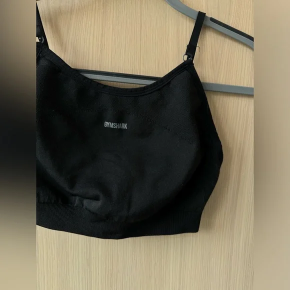 Medium Gymshark Strappy Flex Sports Bra - Black and Charcoal - Picture 7 of 9